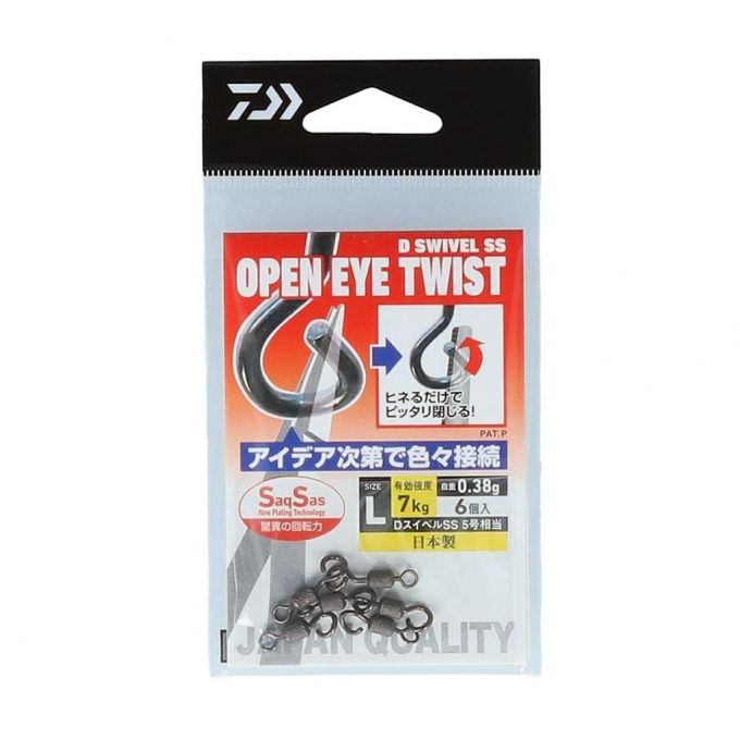 Вертлюжки DAIWA D SWIVEL SS OPEN EYE TWIST L 07346973 Вертлюжки DAIWA D SWIVEL SS OPEN EYE TWIST L 07346973